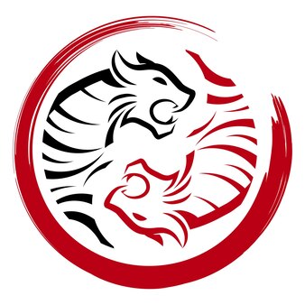 Happy chinese new year 2022 tiger zodiac sign on paper cut art and craft style