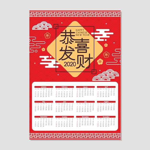 Happy chinese new year in flat design