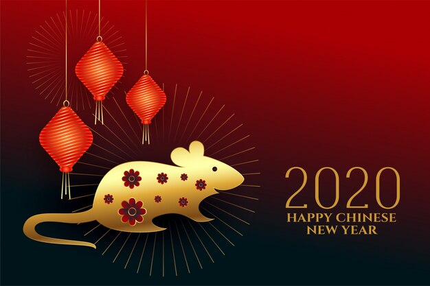 Happy chinese new year of the rat  design