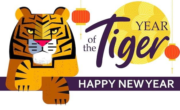 Happy chinese new year the year of the tiger the tiger is the symbol of the year