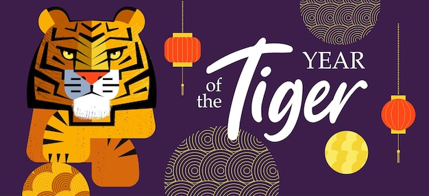 Happy chinese new year the year of the tiger the tiger is the symbol of the year