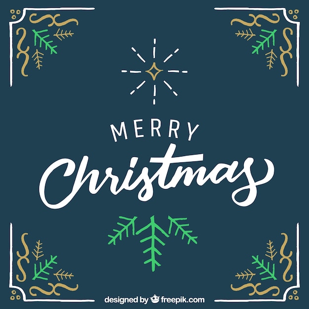 Free vector happy christmas background in retro style