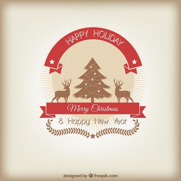 Free vector happy christmas holiday card