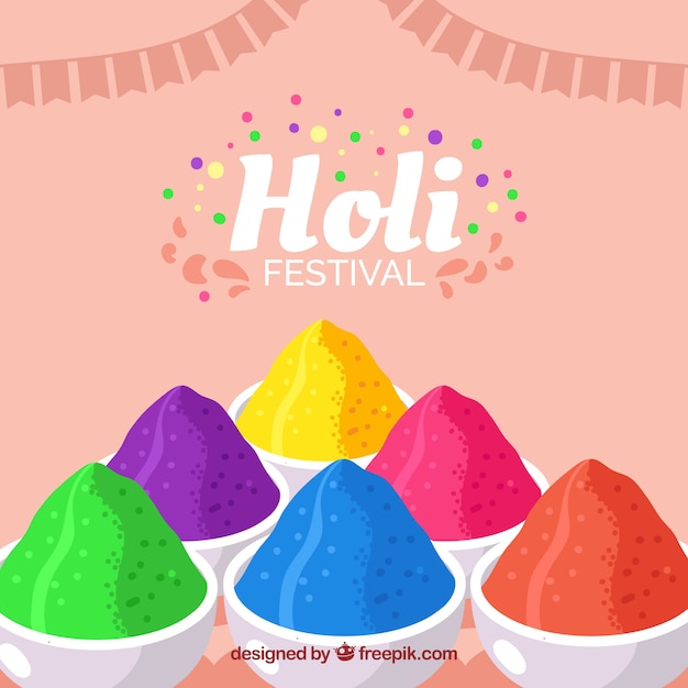 Vettore gratuito felice colorato holi sfondo