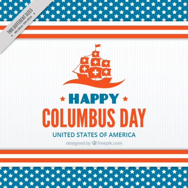 Free vector happy columbus day with a caravel