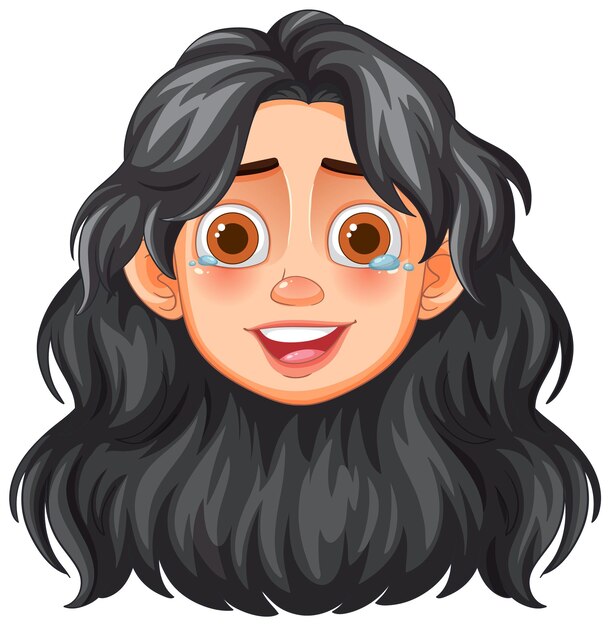 happy crying cartoon face