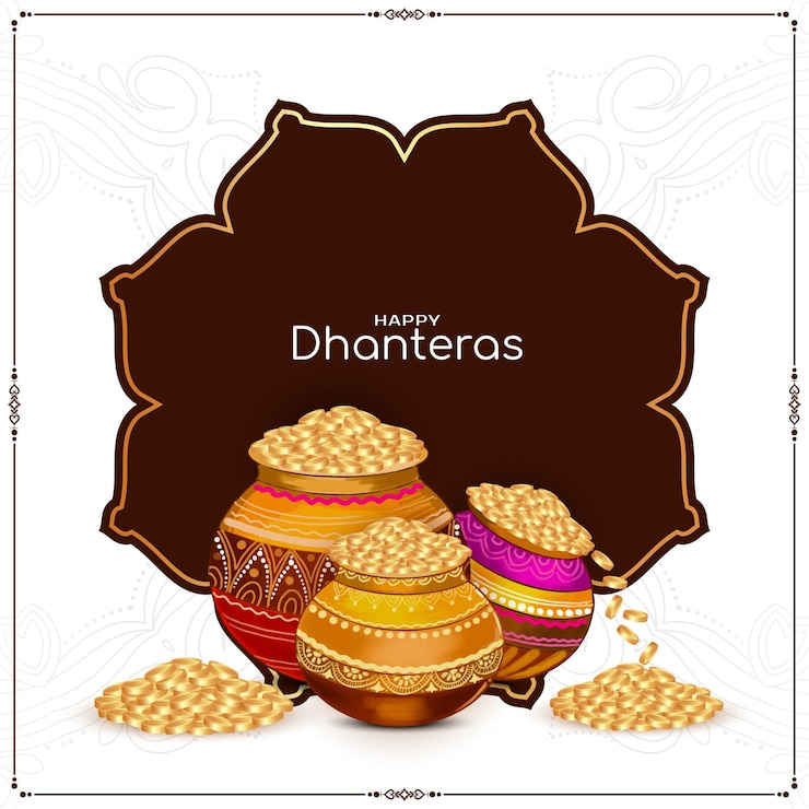 मुफ़्त वेक्टर happy dhanteras auspicious indian festival prosperity background