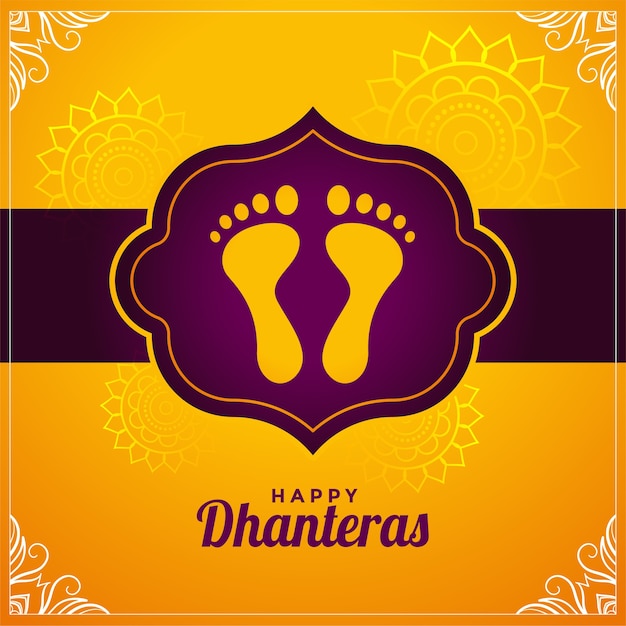 Free vector happy dhanteras hindu festival wishes design background