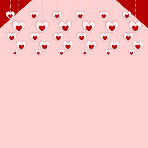 Happy Dia Dos Namorados Pink Red Hearts Background Social Media Design Banner Бесплатные векторы