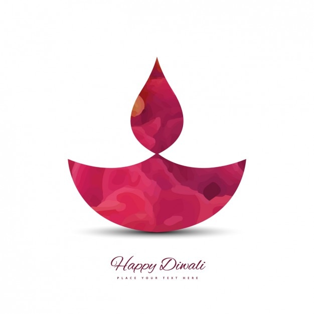 Free vector happy diwali card in pink color