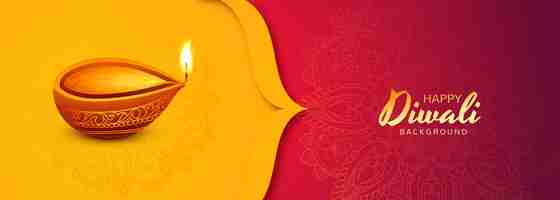 Free vector happy diwali creative festival banner card background