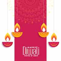 Vettore gratuito felice diwali creative auguri card design