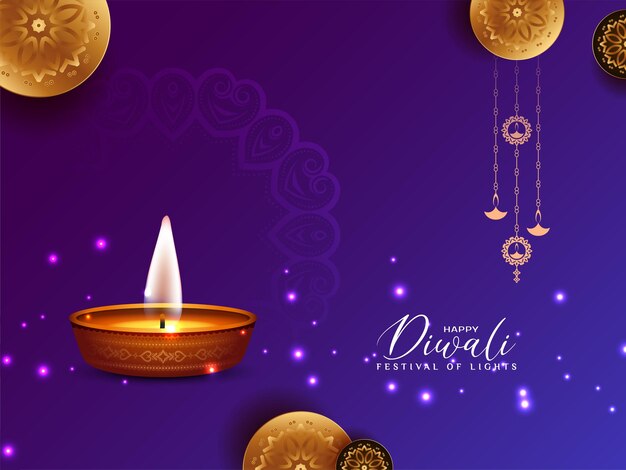 Happy Diwali cultural festival elegant greeting background design