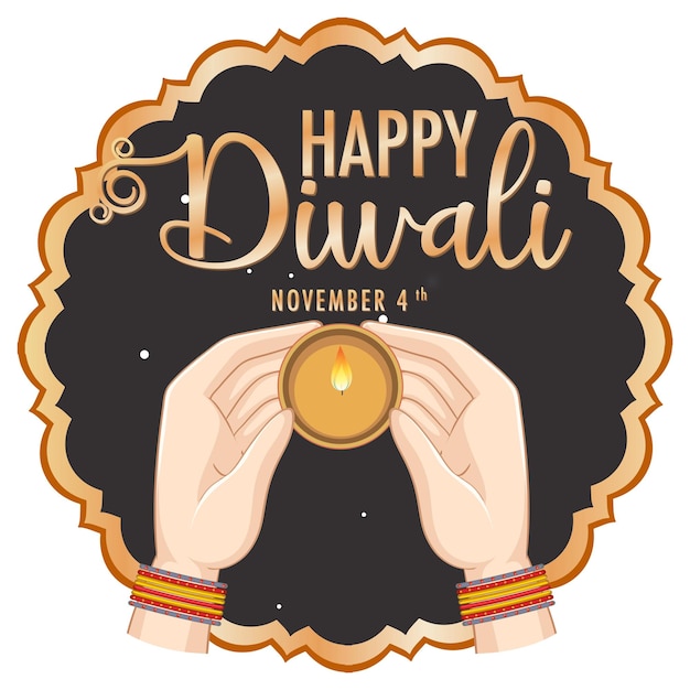 Vettore gratuito felice giorno di diwali logo design
