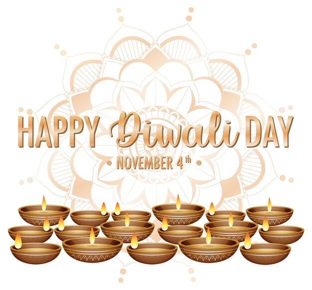 Vettore gratuito felice giorno di diwali logo design