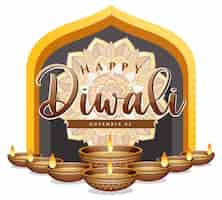 Free vector happy diwali day poster design