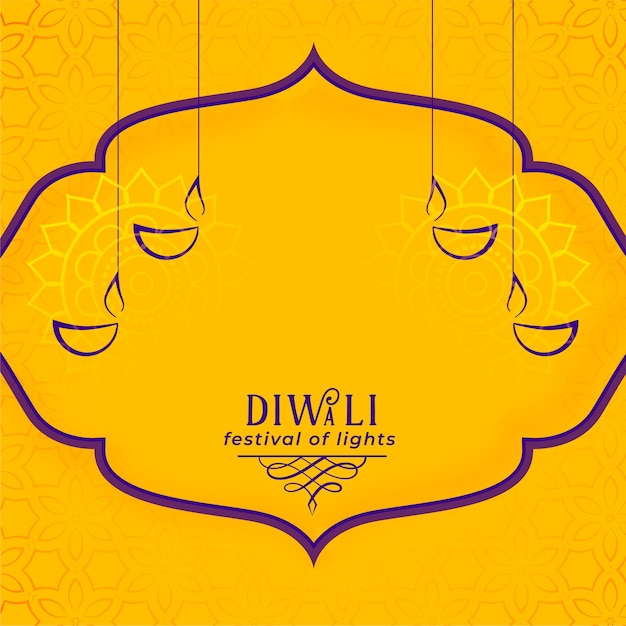 Happy diwali decorative card with copyspace