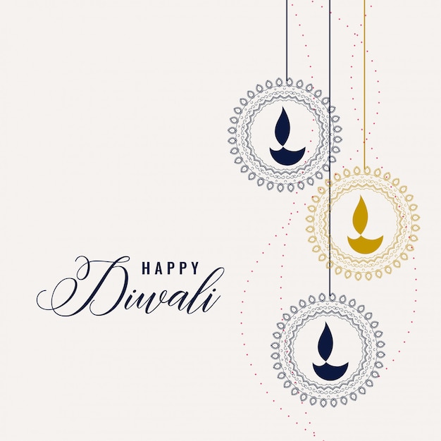 Fondo decorativo felice delle lampade di diwali