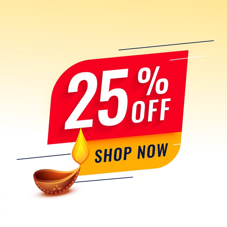 Free Vector happy diwali discount and sale illustration template