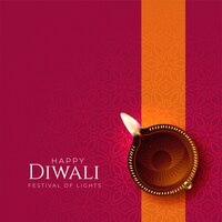 Priorità bassa felice di diya di diwali con la decorazione di diya