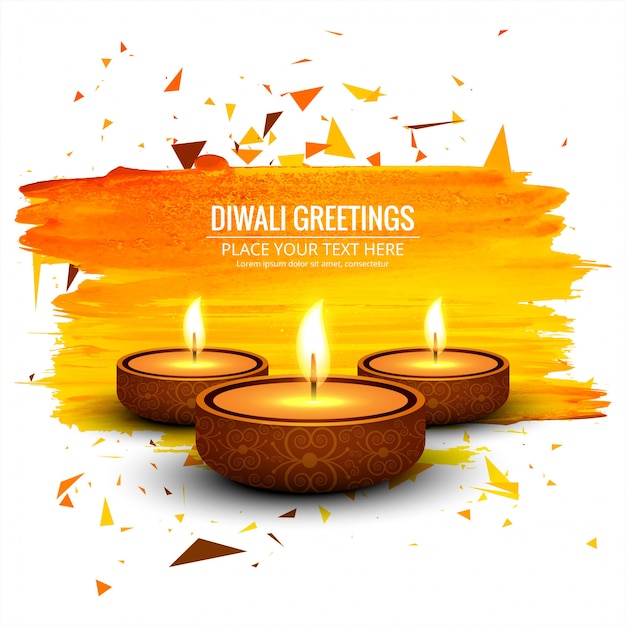 Happy diwali diya oil lamp festival card background