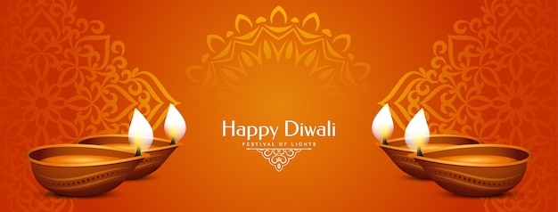 Happy diwali festival artistic decorative banner