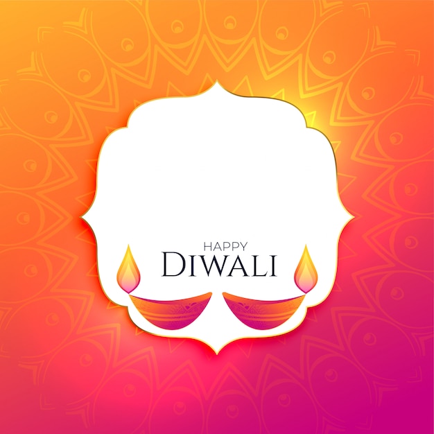 Happy diwali festival background with text space