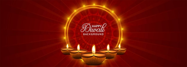 Happy diwali festival banner with colorful 