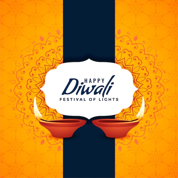 Free vector happy diwali festival card creative