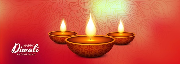 Happy diwali festival celebration banner background