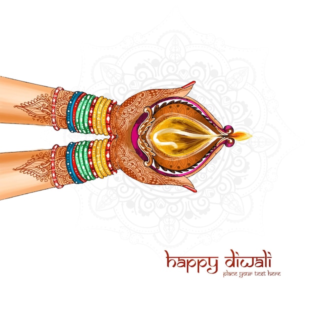 Free vector happy diwali festival celebration card background