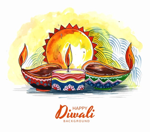 Happy diwali festival celebration colorful background