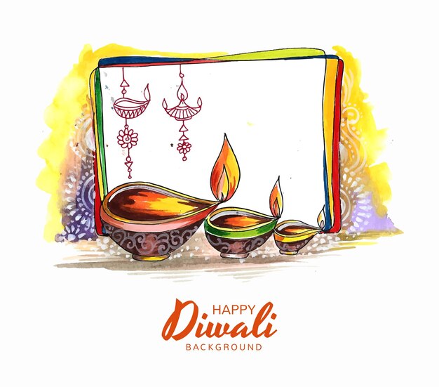 Free vector happy diwali festival celebration colorful background