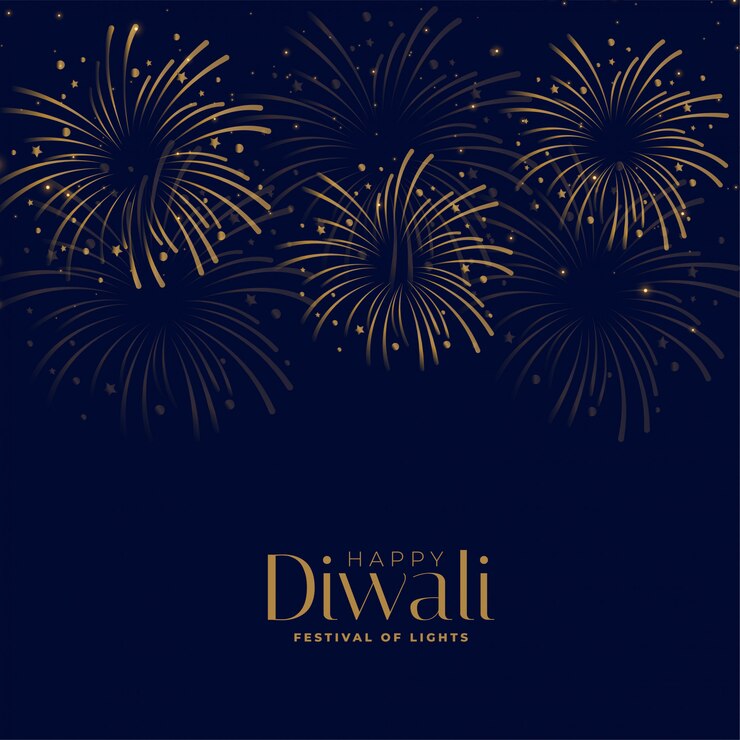 Free Vector happy diwali festival firework celebration 