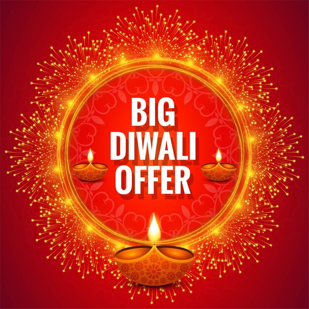 Happy diwali festival greeting card celebration background