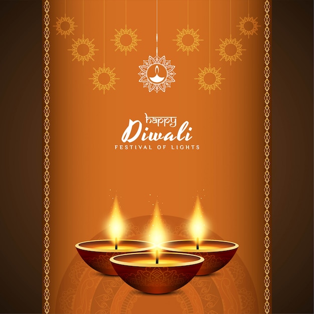 Happy diwali festival greeting elegant