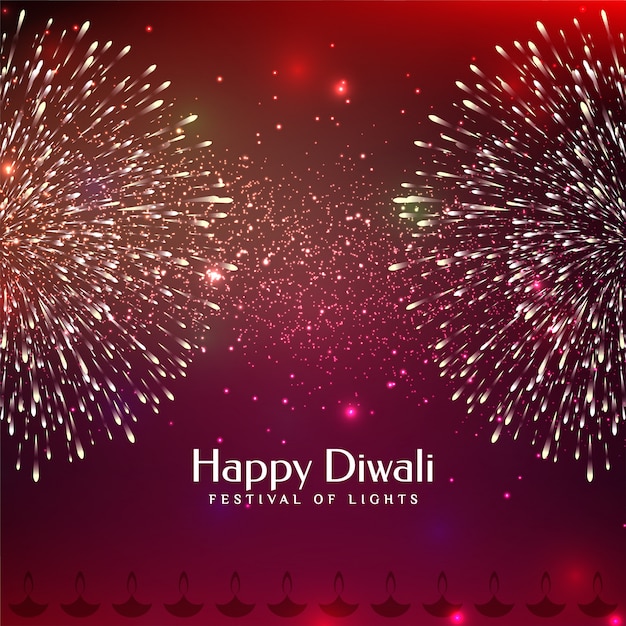 Happy diwali festival greeting firework