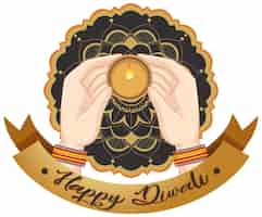 Vettore gratuito happy diwali festival di luci