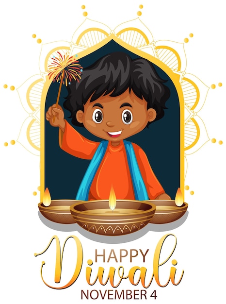 Vettore gratuito happy diwali festival di luci