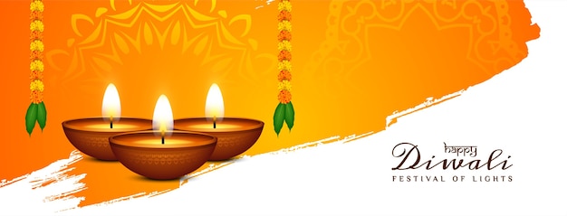 Happy diwali festival religious banner design