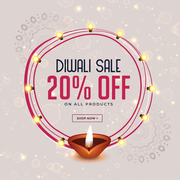 Free vector happy diwali festival sale banner design