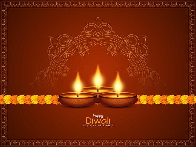 Happy Diwali festival stylish decorative background design vector