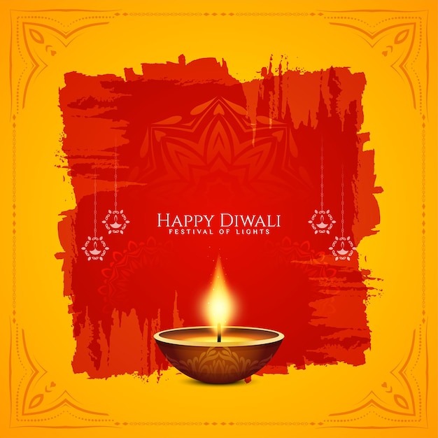 Happy diwali festival traditional classic background vector