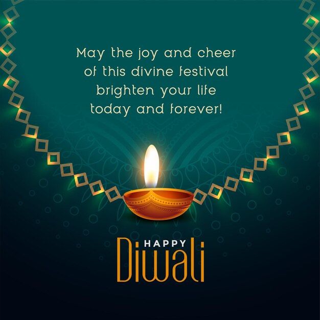 Happy diwali festival wishes card design