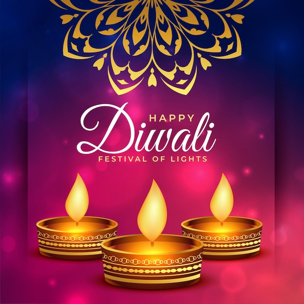 Buon diwali saluto con bei colori