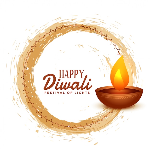Happy diwali hindu festival card illustration