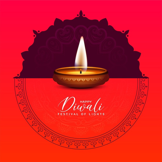 Felice diwali hindu festival tradizionale celebrazione sfondo decorativo design