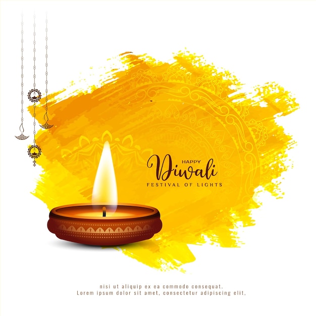 Happy diwali hindu traditional indian festival background design