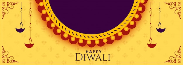 Happy diwali holiday banner