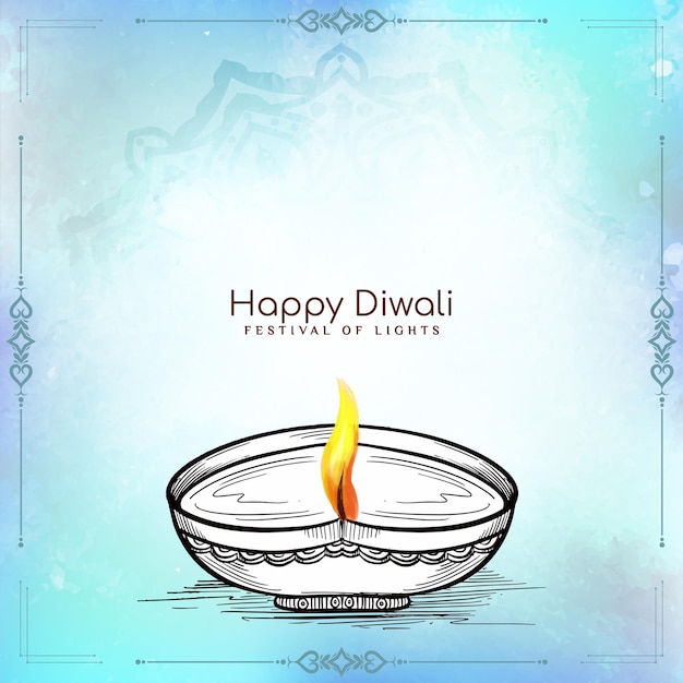 Free vector happy diwali indian festival celebration greeting background vector